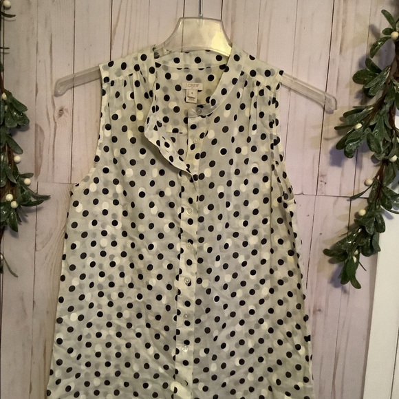 J Crew, women’s sleeveless top, black and cream, size 4 - Picture 3 of 7